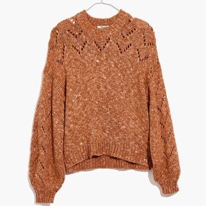 Madewell Pointelle Bubble Sleeve Sweater